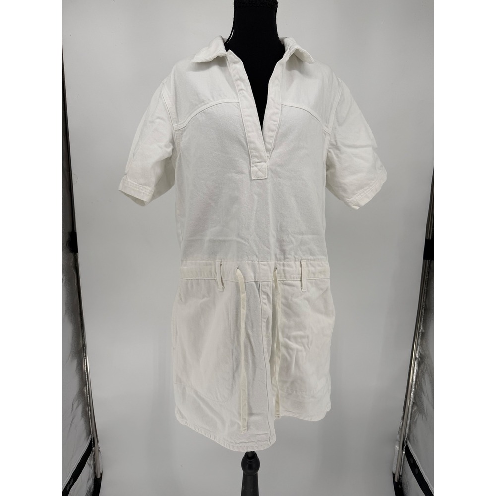 Universal Thread Utility Dress Womens M White NWOT Cotton Denim Short Sleeve